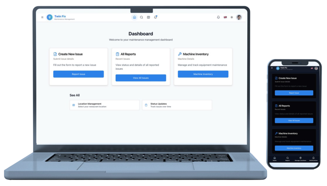 TwinFix Dashboard Interface