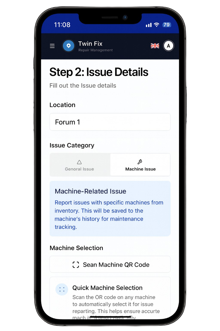 TwinFix Mobile App - Issue Details